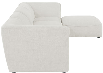 Tavolo Cream Durable Linen Textured Modular Sectional Sec5A