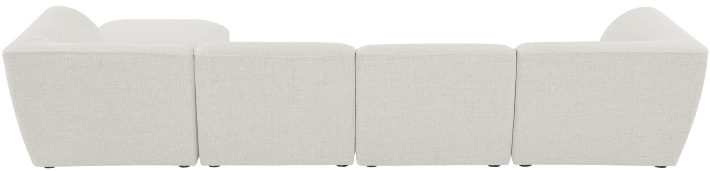 tavolo cream durable linen textured modular sectional sec5a