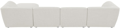 Tavolo Cream Durable Linen Textured Modular Sectional Sec5A