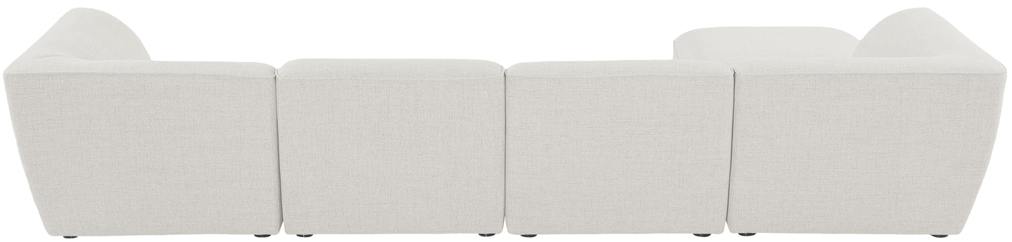 tavolo cream durable linen textured modular sectional sec5a