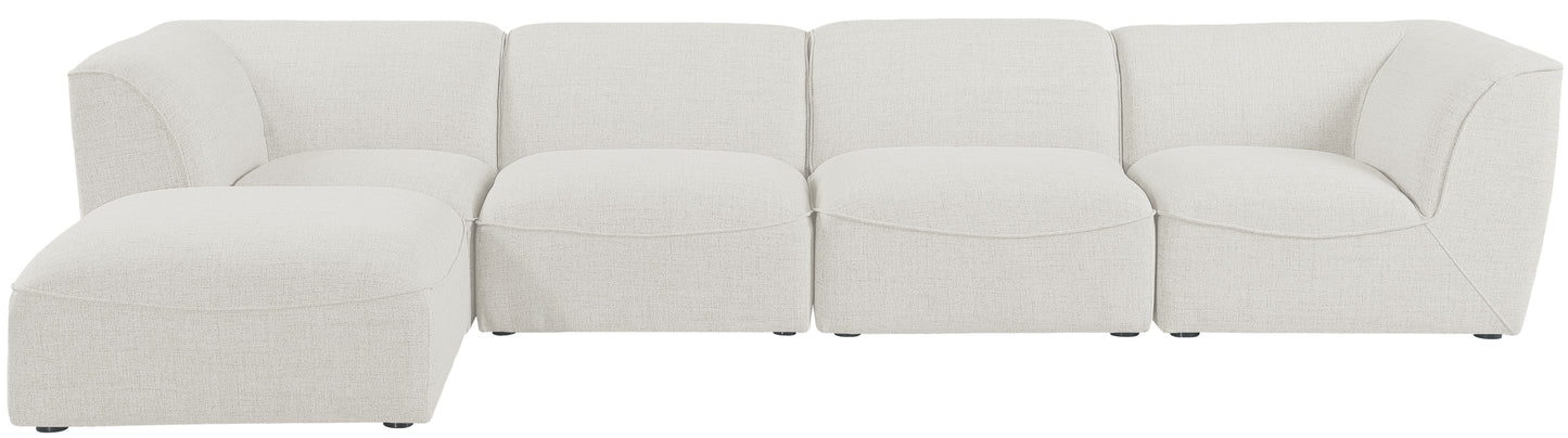 tavolo cream durable linen textured modular sectional sec5a