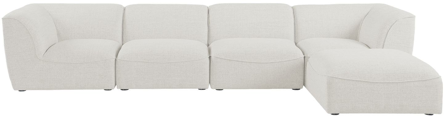 tavolo cream durable linen textured modular sectional sec5a