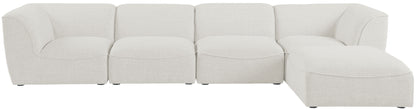 Tavolo Cream Durable Linen Textured Modular Sectional Sec5A