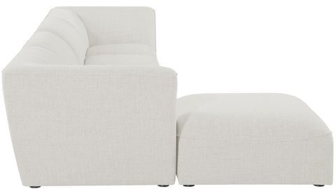 Tavolo Cream Durable Linen Textured Modular Sectional Sec5A