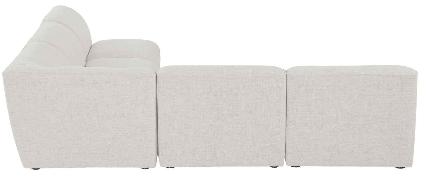 tavolo cream durable linen textured modular sectional sec5b