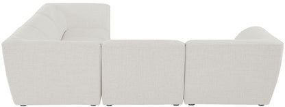 Tavolo Cream Durable Linen Textured Modular Sectional Sec5C