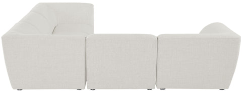 Tavolo Cream Durable Linen Textured Modular Sectional Sec5C