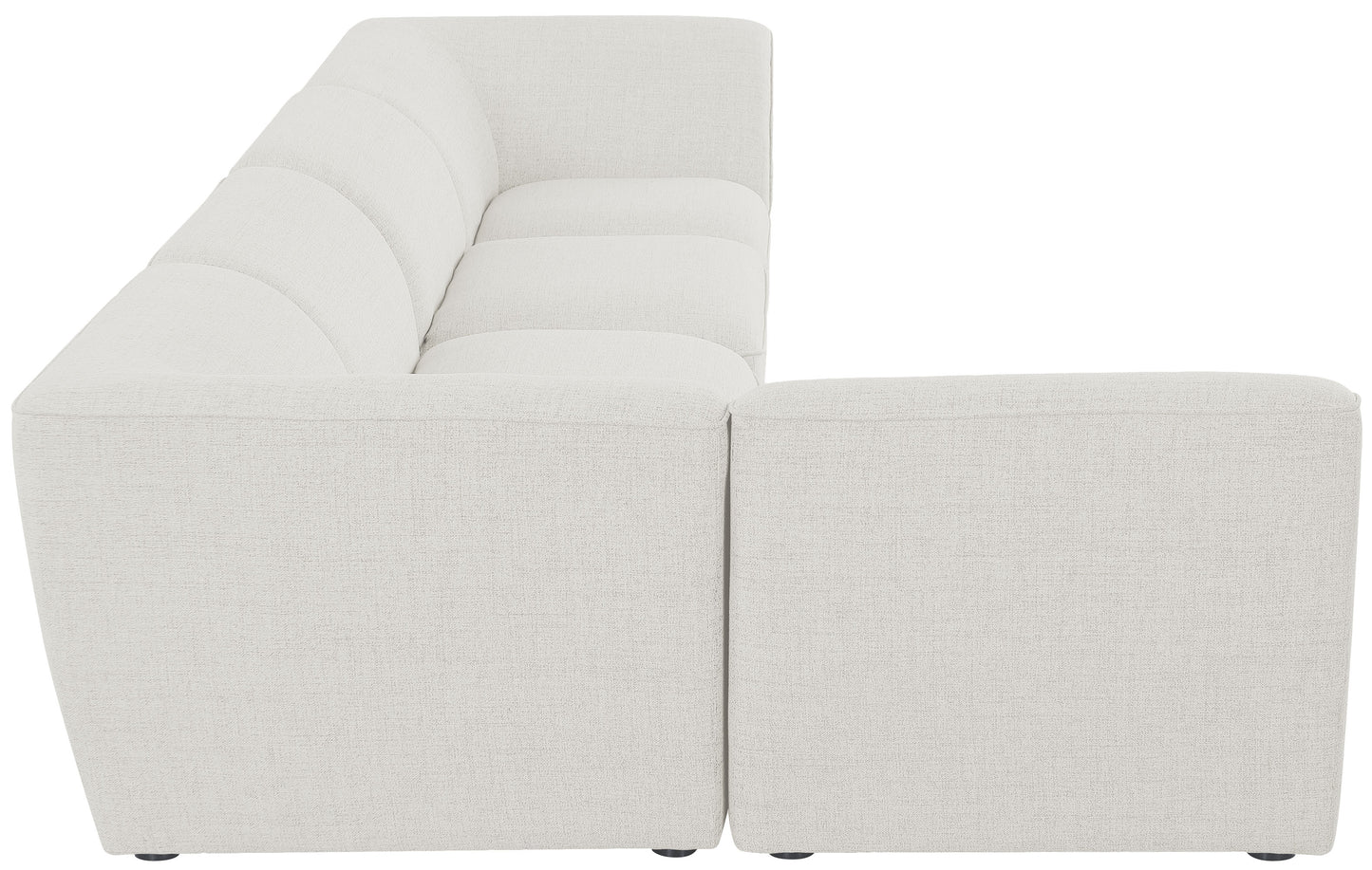 tavolo cream durable linen textured modular sectional sec5d