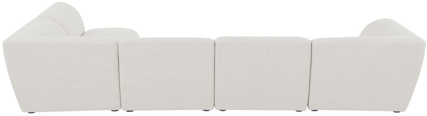 tavolo cream durable linen textured modular sectional sec5d