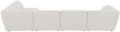 Tavolo Cream Durable Linen Textured Modular Sectional Sec5D