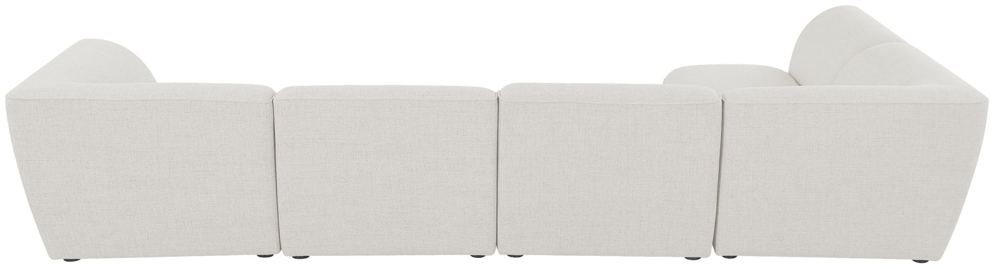 tavolo cream durable linen textured modular sectional sec5d