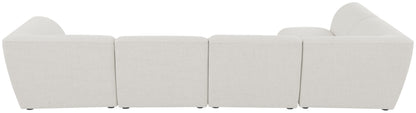 Tavolo Cream Durable Linen Textured Modular Sectional Sec5D