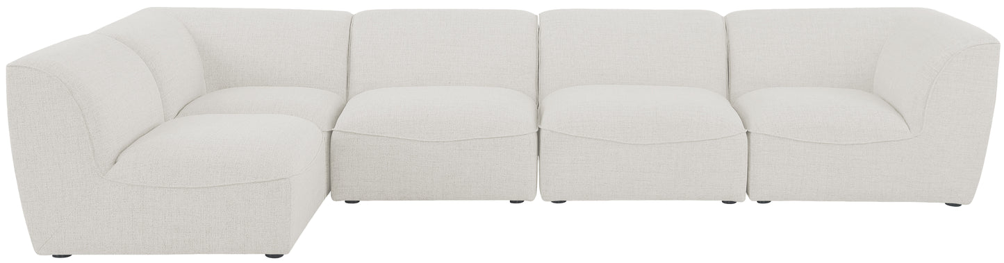 tavolo cream durable linen textured modular sectional sec5d