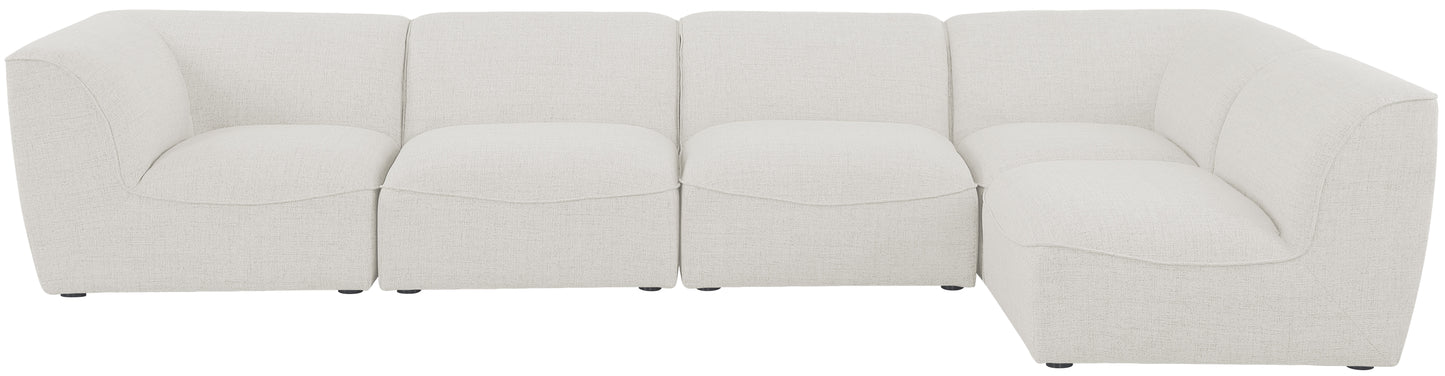 tavolo cream durable linen textured modular sectional sec5d