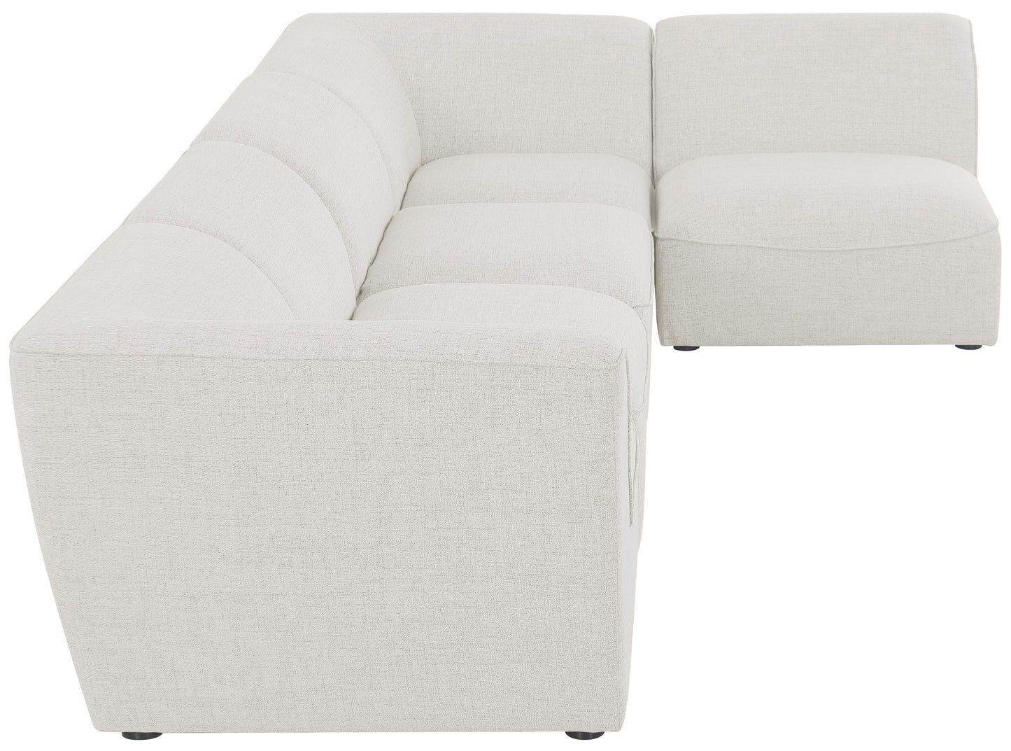 tavolo cream durable linen textured modular sectional sec5d