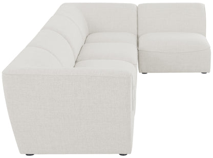 Tavolo Cream Durable Linen Textured Modular Sectional Sec5D