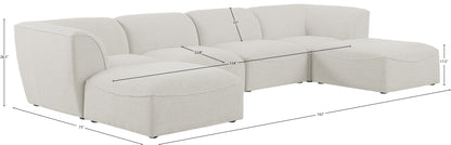 Tavolo Cream Durable Linen Textured Modular Sectional Sec6A