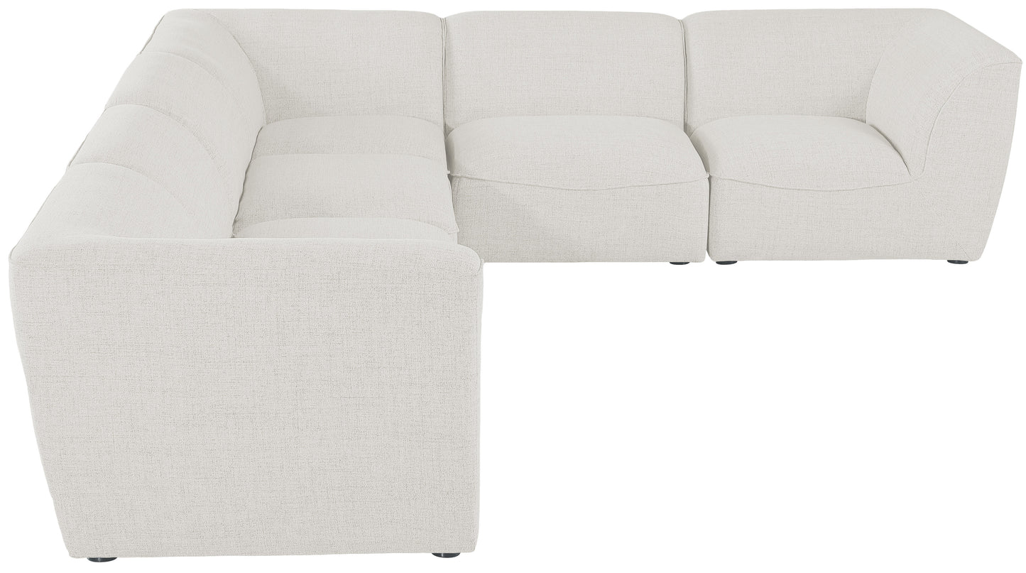 tavolo cream durable linen textured modular sectional sec6b