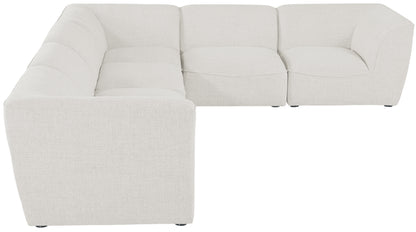 Tavolo Cream Durable Linen Textured Modular Sectional Sec6B