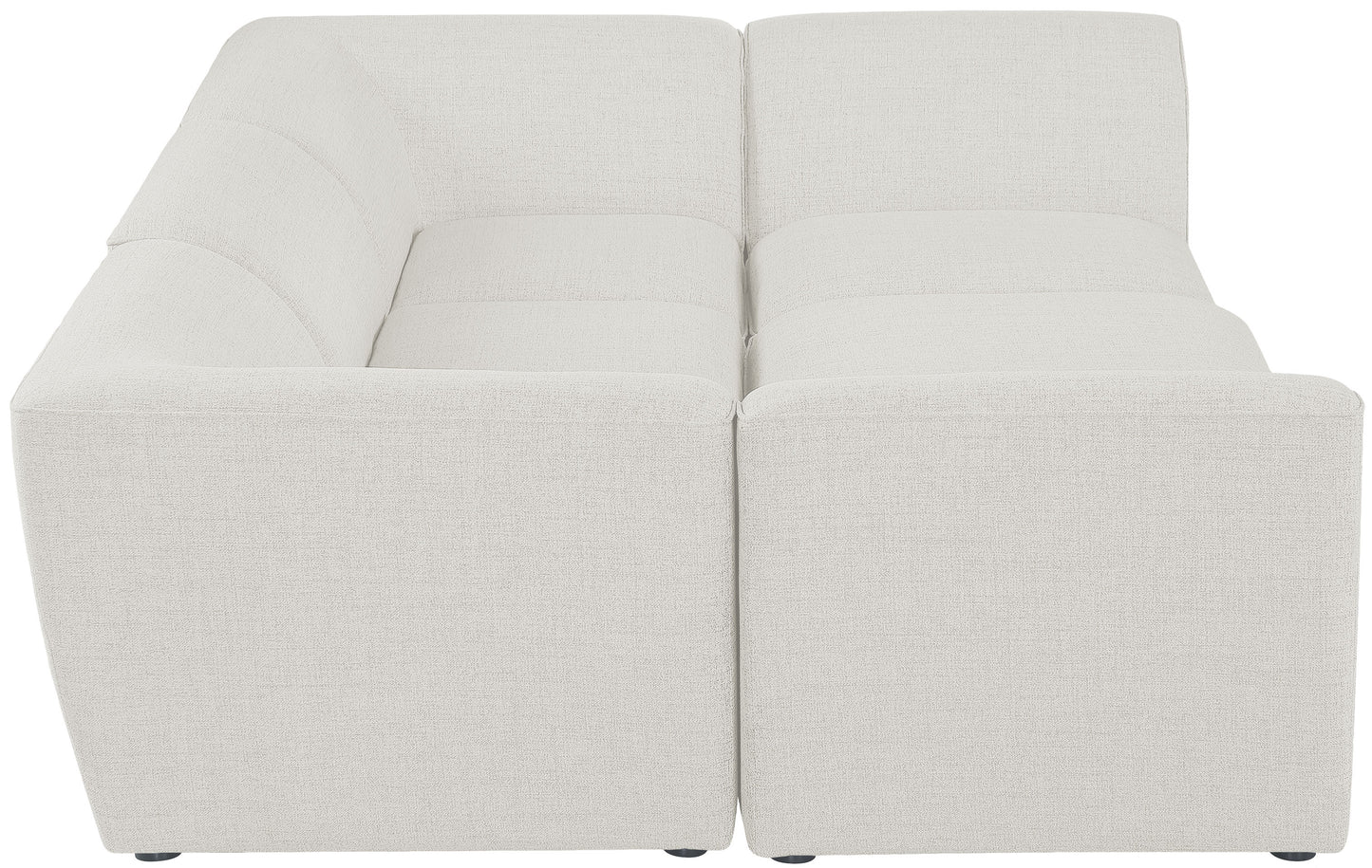 tavolo cream durable linen textured modular sectional sec6c