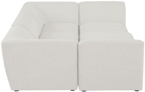 Tavolo Cream Durable Linen Textured Modular Sectional Sec6C