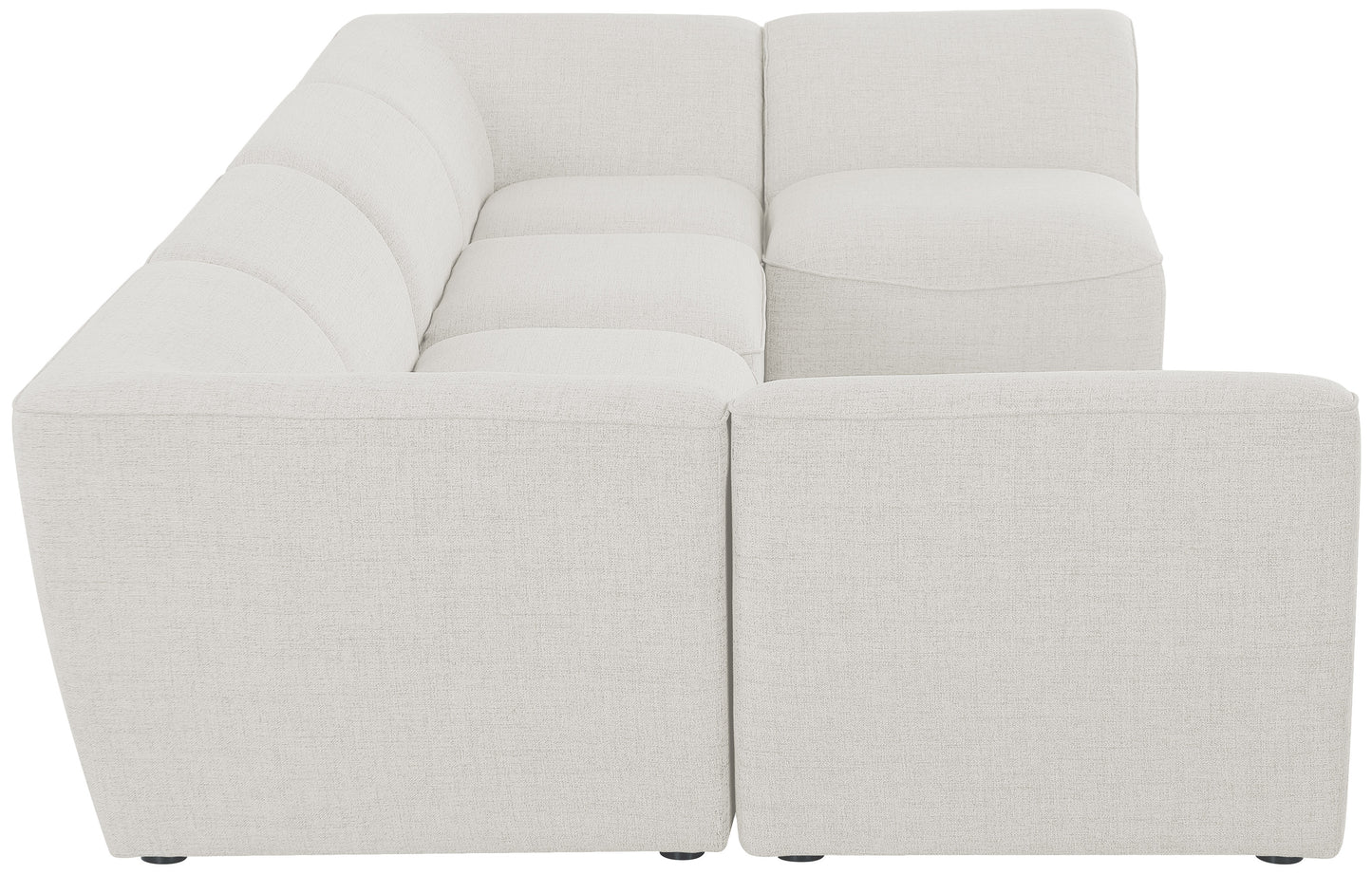 tavolo cream durable linen textured modular sectional sec6d