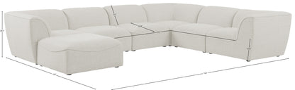 Tavolo Cream Durable Linen Textured Modular Sectional Sec7A