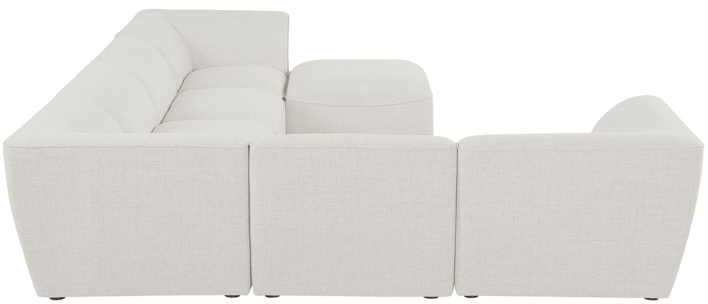 tavolo cream durable linen textured modular sectional sec7a