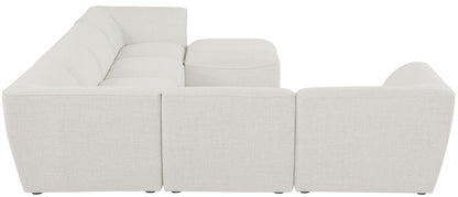 Tavolo Cream Durable Linen Textured Modular Sectional Sec7A