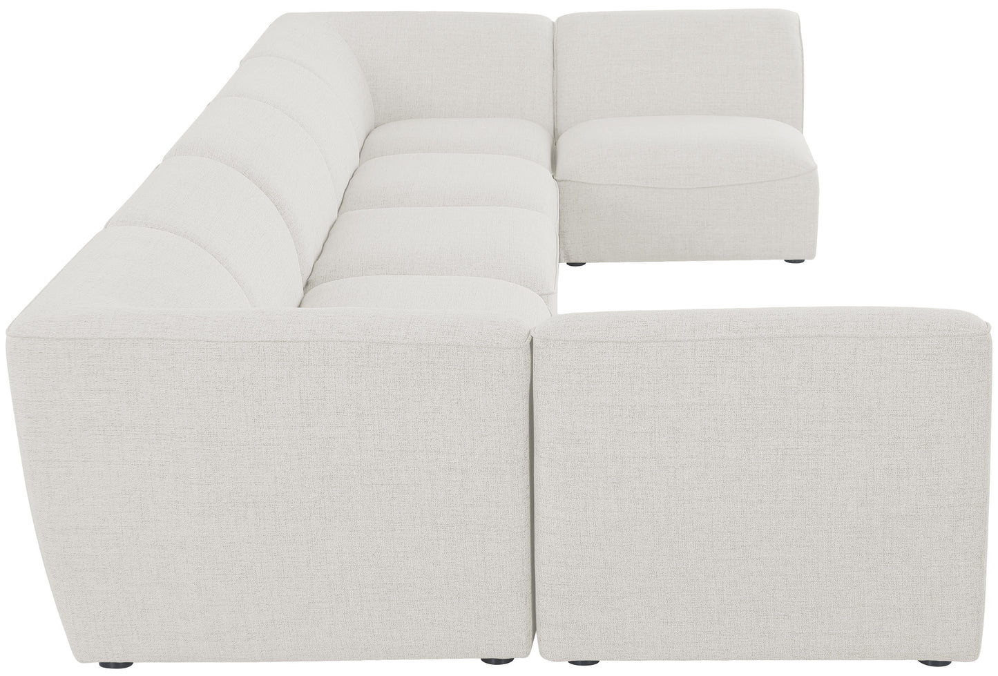 tavolo cream durable linen textured modular sectional sec7b