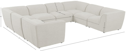 Tavolo Cream Durable Linen Textured Modular Sectional Sec8A