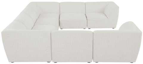 Tavolo Cream Durable Linen Textured Modular Sectional Sec8A