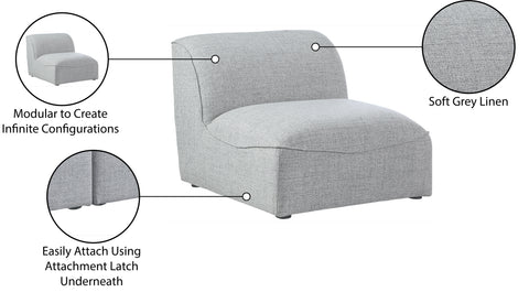Tavolo Grey Durable Linen Textured Armless Armless