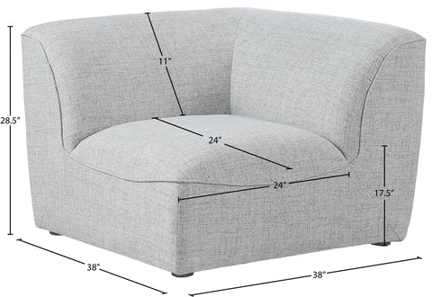 Tavolo Grey Durable Linen Textured Corner Corner