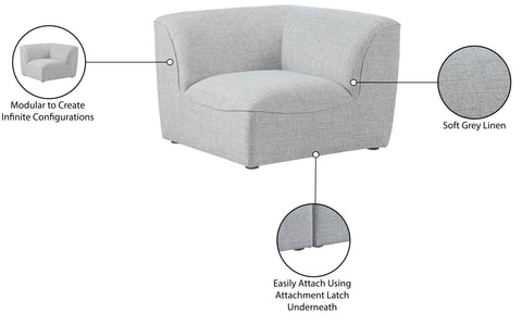 Tavolo Grey Durable Linen Textured Corner Corner
