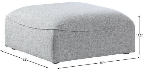 Tavolo Grey Durable Linen Textured Ottoman Ott