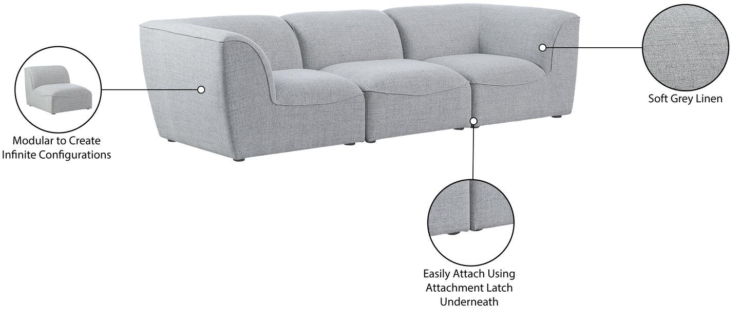 tavolo grey durable linen textured modular sofa s109
