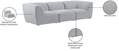 Tavolo Grey Durable Linen Textured Modular Sofa S109