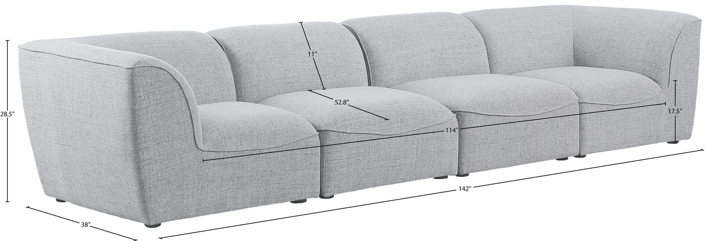 tavolo grey durable linen textured modular sofa s142