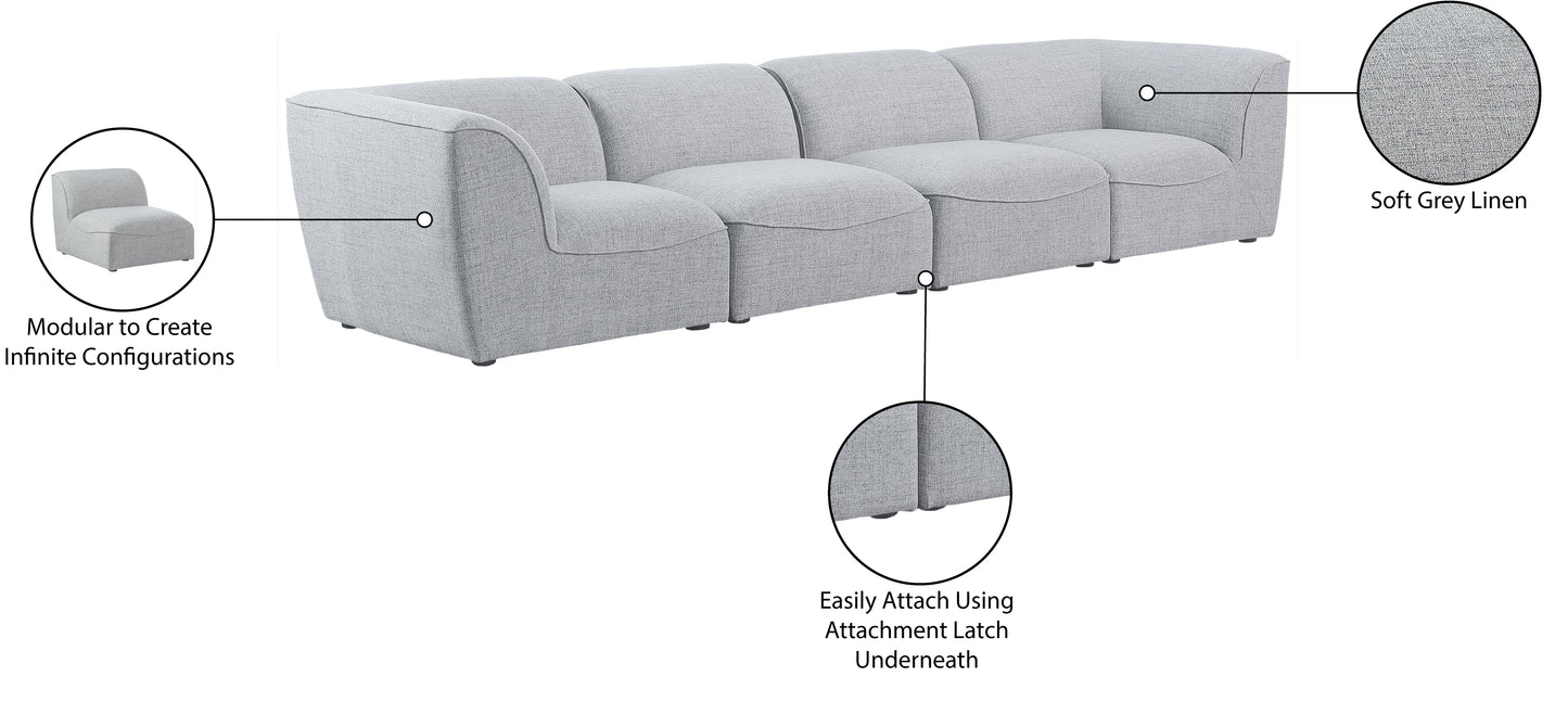 tavolo grey durable linen textured modular sofa s142