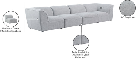 Tavolo Grey Durable Linen Textured Modular Sofa S142