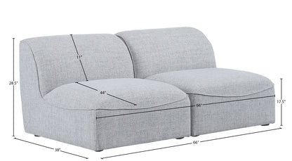 Tavolo Grey Durable Linen Textured Modular Sofa S66