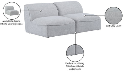Tavolo Grey Durable Linen Textured Modular Sofa S66