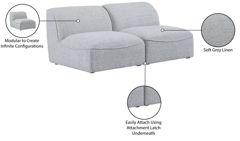 Tavolo Grey Durable Linen Textured Modular Sofa S66