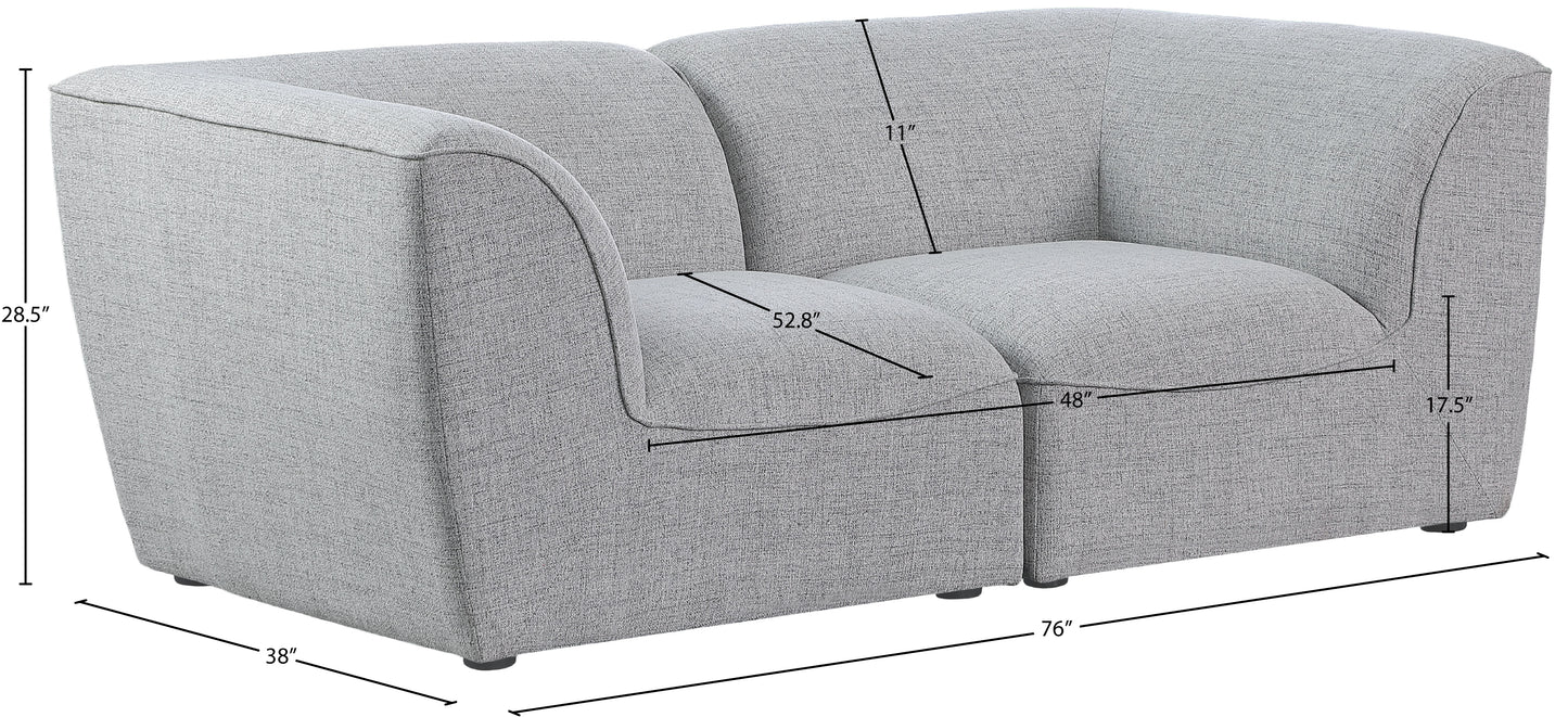 tavolo grey durable linen textured modular sofa s76