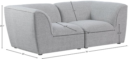 Tavolo Grey Durable Linen Textured Modular Sofa S76