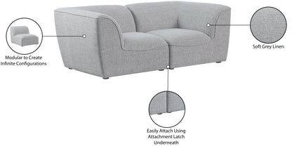 Tavolo Grey Durable Linen Textured Modular Sofa S76