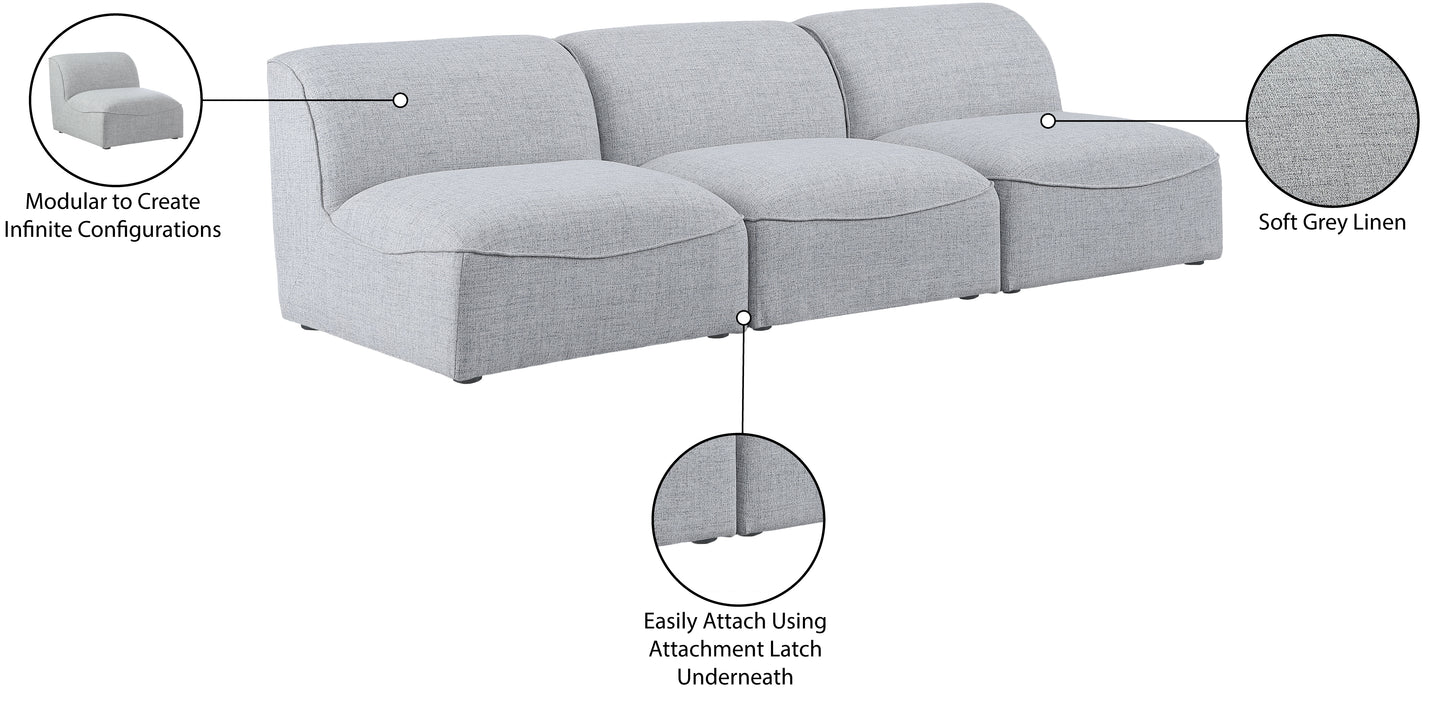 tavolo grey durable linen textured modular sofa s99