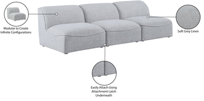 Tavolo Grey Durable Linen Textured Modular Sofa S99