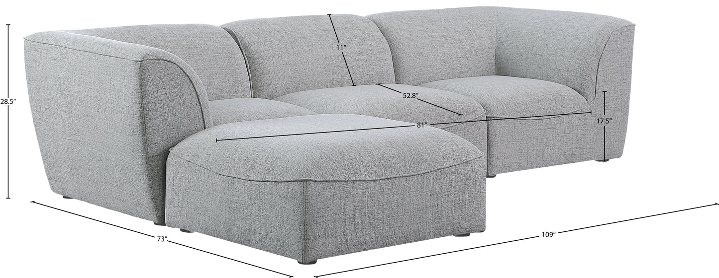 tavolo grey durable linen textured modular sectional sec4a